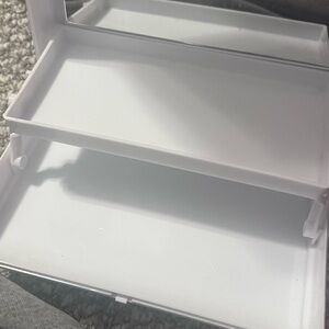 White Storage Organizer with Mirror